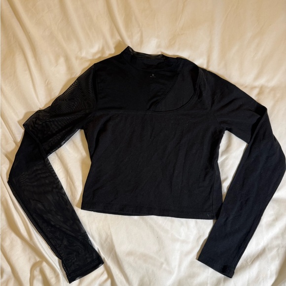Hollister Tops - Social Tourist Black mesh long sleeve top size Small
